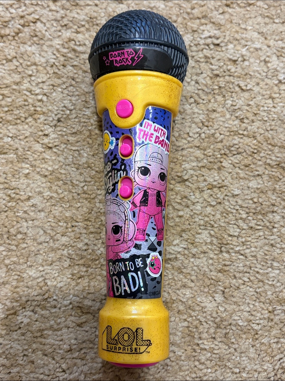 L.O.L. Surprise! Kids Singing Microphone - Yellow, Pink & Black
